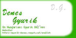 denes gyurik business card